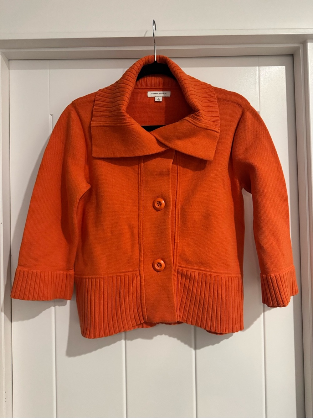 Banana Republic Orange Knit Button-Front Women’s Jacket